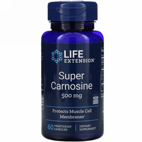 Life Extension, スーパーカルノシン、500mg、植物性カプセル60個