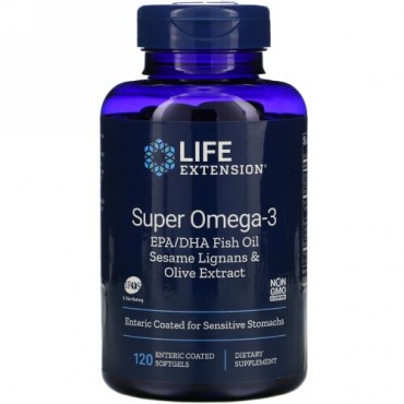 Life Extension, Super Omega-3, 120 Enteric Coated Softgels