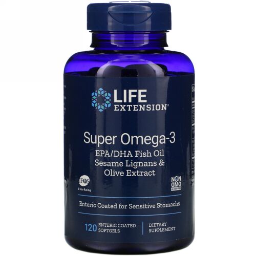 Life Extension, Super Omega-3, 120 Enteric Coated Softgels