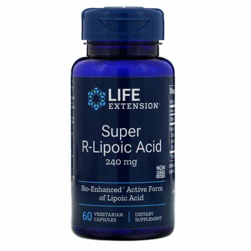 Life Extension, スーパーR-リポ酸、240mg、植物性カプセル60錠