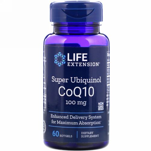 Life Extension, スーパーユビキノールCoQ10、100mg、ソフトジェル60粒
