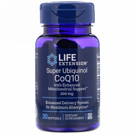 Life Extension, スーパー ユビキノールコエンザイムQ10、 200 mg、 30ソフトジェル