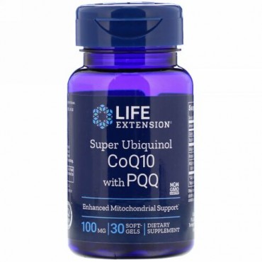 Life Extension, PQQ配合スーパーユビキノールCoQ10、100mg、ソフトジェル30粒