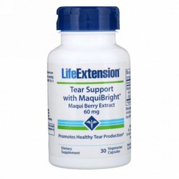 Life Extension, マキブライト、マキベリーエキス、60 mg、ベジタリアンカプセル30個の涙液サポート