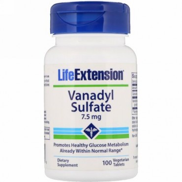 Life Extension, Vanadyl Sulfate, 7.5 mg, 100 Vegetarian Tablets (Discontinued Item)