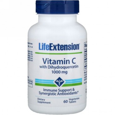 Life Extension, ジヒドロケルセチン入りビタミンC、1000mg、ベジタブルタブ60錠 (Discontinued Item)