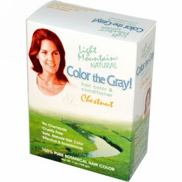 Light Mountain, カラー・ザ・グレー!、オーガニックナチュラルヘアカラー & コンディショナー、チェスナット、7 oz (198 g) (Discontinued Item)