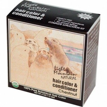 Light Mountain, ナチュラル ヘアカラー & コンディショナー、チェスナット、4 oz (113 g)