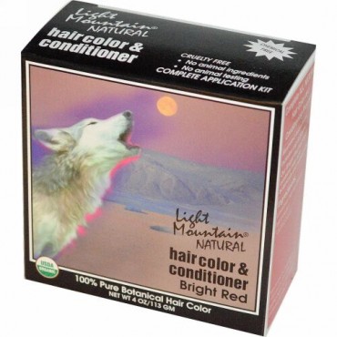 Light Mountain, ナチュラルヘアカラー&コンディショナー、明るい赤、4 oz (113 g)