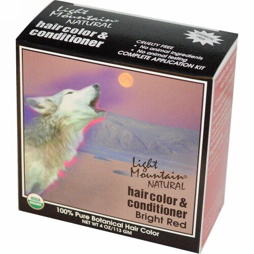 Light Mountain, ナチュラルヘアカラー&コンディショナー、明るい赤、4 oz (113 g)