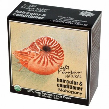 Light Mountain, ナチュラル ヘアカラー ・コンディショナー、マホガニー、4 oz (113 g) (Discontinued Item)