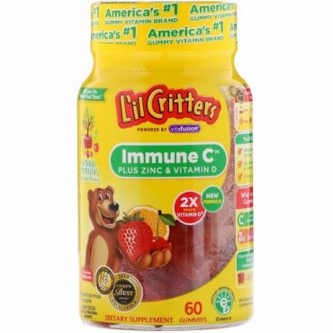 L'il Critters, 免疫Cプラス亜鉛＆ビタミンD、グミ60粒