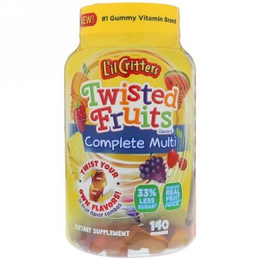 L'il Critters, Twisted Fruits Complete Multi, 140 Gummies (Discontinued Item)