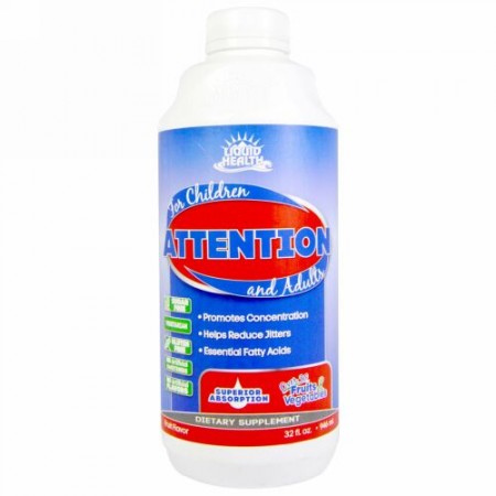 Liquid Health, アテンション、 フルーツフレーバー、 32 fl oz (946 ml) (Discontinued Item)