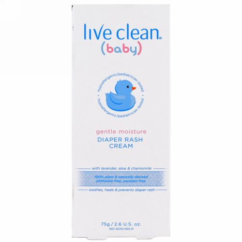 Live Clean, ベビー, しっとりとした潤い, おむつかぶれクリーム, 2.6 oz (75 g) (Discontinued Item)