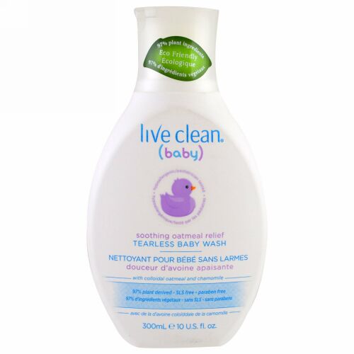 Live Clean, ベビー、スムージングオートミールリリーフ、目に優しいベビーウォッシュ、10液量オンス (300 ml) (Discontinued Item)
