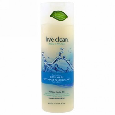 Live Clean, ハイドレーティング ボディー ウォッシュ、フレッシュ ウォーター、17 fl oz (500 ml)