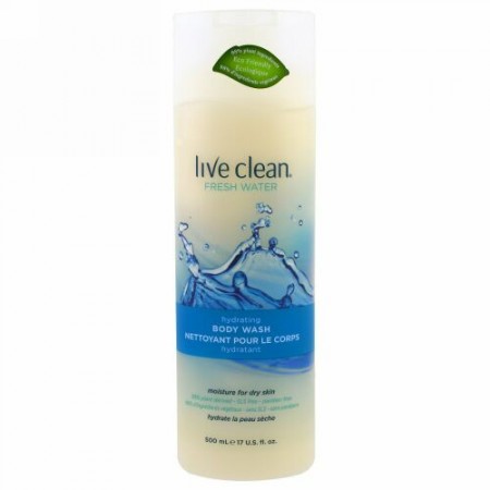 Live Clean, ハイドレーティング ボディー ウォッシュ、フレッシュ ウォーター、17 fl oz (500 ml)