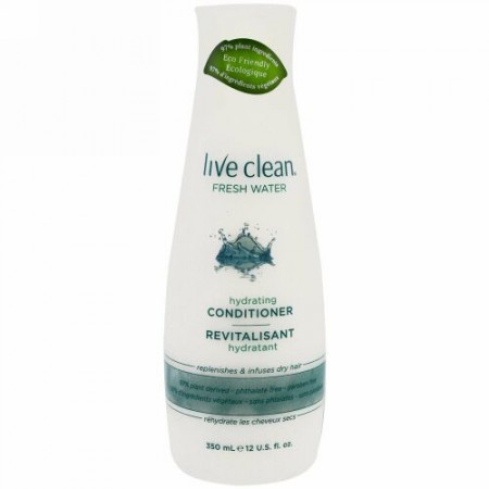 Live Clean, ハイドレーティングコンディショナー、フレッシュウォーター、12 fl oz (350 ml)