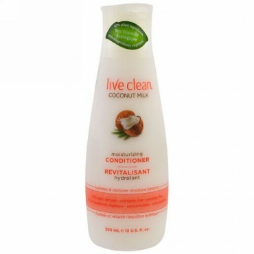 Live Clean, 保湿コンディショナー, ココナッツミルク, 12液量オンス (350 ml)