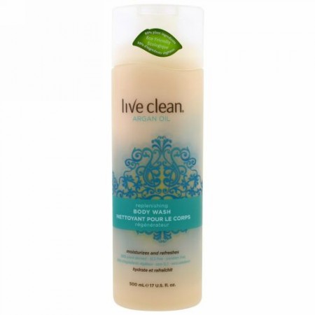 Live Clean, 保湿ボディウォッシュ, アルガンオイル, 17液量オンス (500 ml)