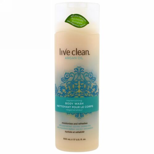 Live Clean, 保湿ボディウォッシュ, アルガンオイル, 17液量オンス (500 ml)