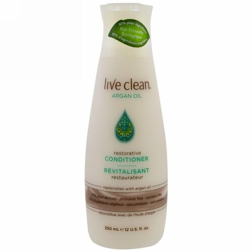 Live Clean, 修復コンディショナー, アルガン油, 12液量オンス (350 ml)