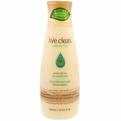 Live Clean, リストレーティブシャンプー、アルガンオイル、12 fl oz (350 ml)