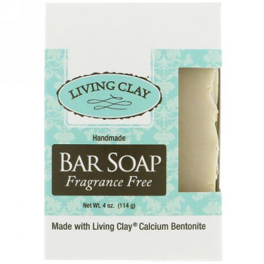 Living Clay, Handmade Bar Soap, Fragrance Free, 4 oz (114 g) (Discontinued Item)