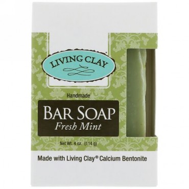 Living Clay, Handmade Bar Soap, Fresh Mint, 4 oz (114 g) (Discontinued Item)