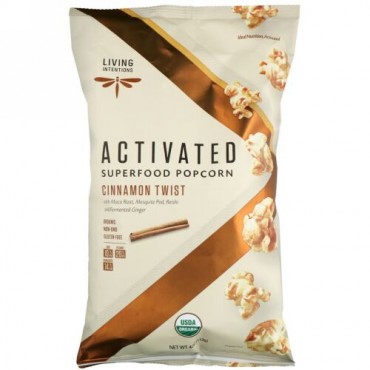 Living Intentions, Activated, Superfood Popcorn, Cinnamon Twist, 4 oz (113 g) (Discontinued Item)