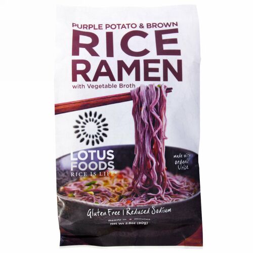 Lotus Foods, パープルポテト & ブラウンライスラーメン、 野菜スープ、 10 パック、 各2.8 oz (Discontinued Item)