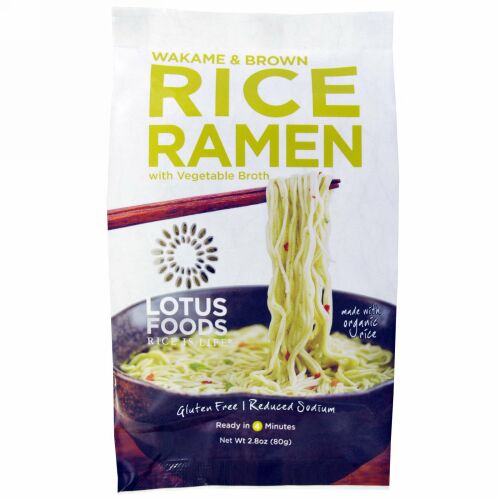 Lotus Foods, ワカメ & ブラウンライスラーメン、野菜スープ、 10 パック、 各2.8 oz (80 g) (Discontinued Item)