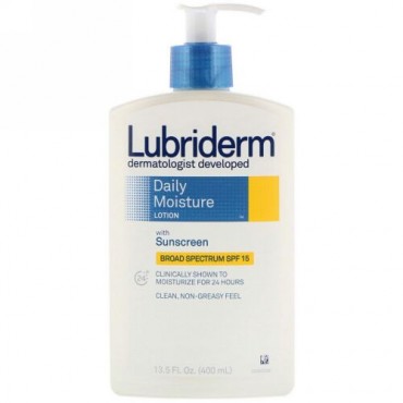 Lubriderm, 日焼け止め入りデイリーモイスチャー ローション 、SPF 15、13.5 fl oz (400 ml)