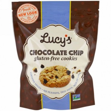 Lucy's, チョコレートチップクッキー、グルテンフリー、5.5オンス (156 g) (Discontinued Item)