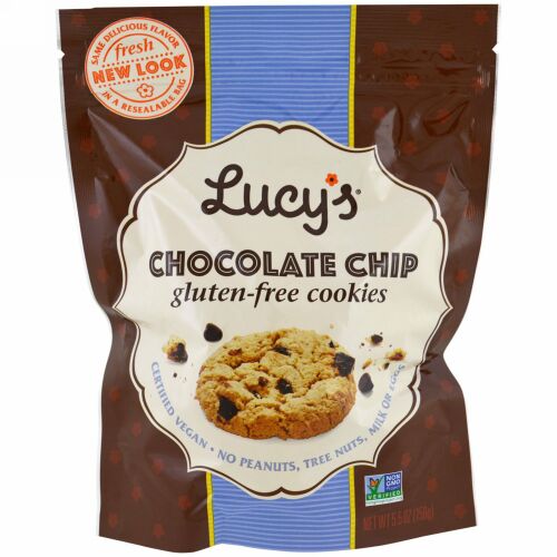 Lucy's, チョコレートチップクッキー、グルテンフリー、5.5オンス (156 g) (Discontinued Item)