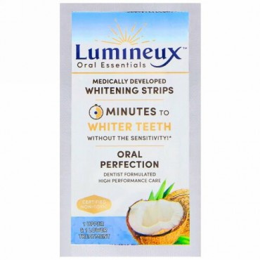 Lumineux Oral Essentials, ルミネックス、 歯科医が開発したホワイトニングストリップ、上歯・下歯（各1本）の治療用 (Discontinued Item)