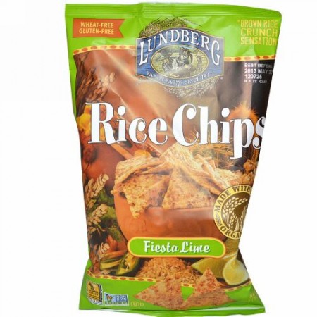 Lundberg, ライスチップス, フィエスタライム, 6 oz (170 g) (Discontinued Item)