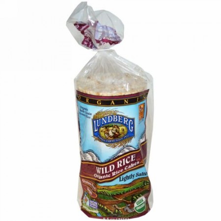 Lundberg, ワイルドライス、オーガニック・ライスケーキ、ほんのり塩味、8.5オンス (241g) (Discontinued Item)