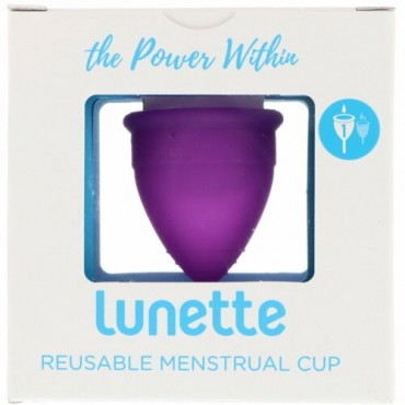 Lunette, 再利用可能な月経カップ、モデル1、軽い日・普通の日用、バイオレット、1個