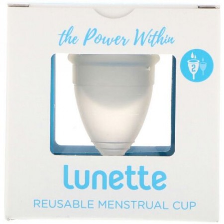 Lunette, 再利用可能月経カップ、モデル2、透明、1カップ