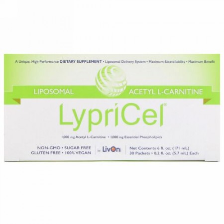 LypriCel, リボゾーム、アセチル L-カルニチン、30包、各0.2液量オンス (5.7 ml) (Discontinued Item)