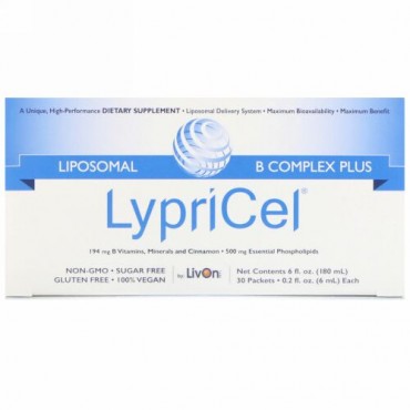 LypriCel, リポソームBコンプレックスプラス、 30包、 各0.2液量オンス (6 ml) (Discontinued Item)