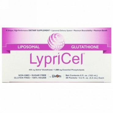 LypriCel, リポソーム型グルタチオンGSH、30包、0.2液体オンス（5.4 ml） (Discontinued Item)