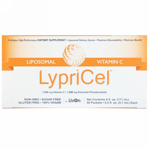 LypriCel, リポソームビタミンC、 30包、 各0.2液量オンス (5.7 ml) (Discontinued Item)