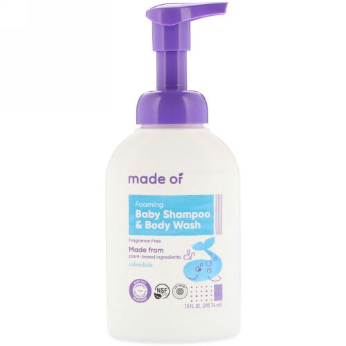 MADE OF, フォーミングボディシャンプー & ボディウォッシュ、無香、10液量オンス (295.74 ml) (Discontinued Item)