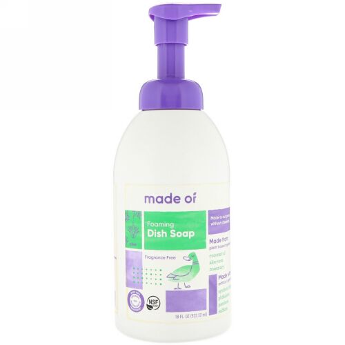 MADE OF, フォーミングディッシュソープ、無香、18液量オンス (532.32 ml) (Discontinued Item)