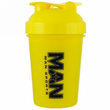 MAN Sports, ショーティーシェイカー、イエロー、16 oz (Discontinued Item)