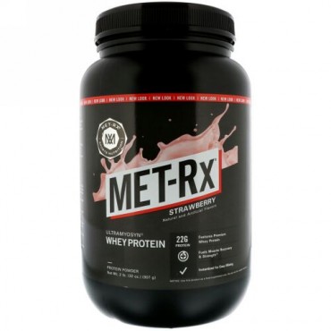 MET-Rx, 100% Ultramyosyn ホエイ、ストロベリー、32 oz (907 g) (Discontinued Item)