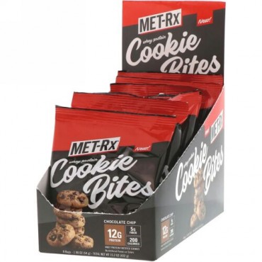 MET-Rx, ホエイタンパク質クッキーバイト、チョコレートチップ、8袋、各1.90オンス (54 g) (Discontinued Item)
